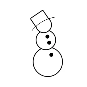 Illustratie van de knopen in de sneeuwpop