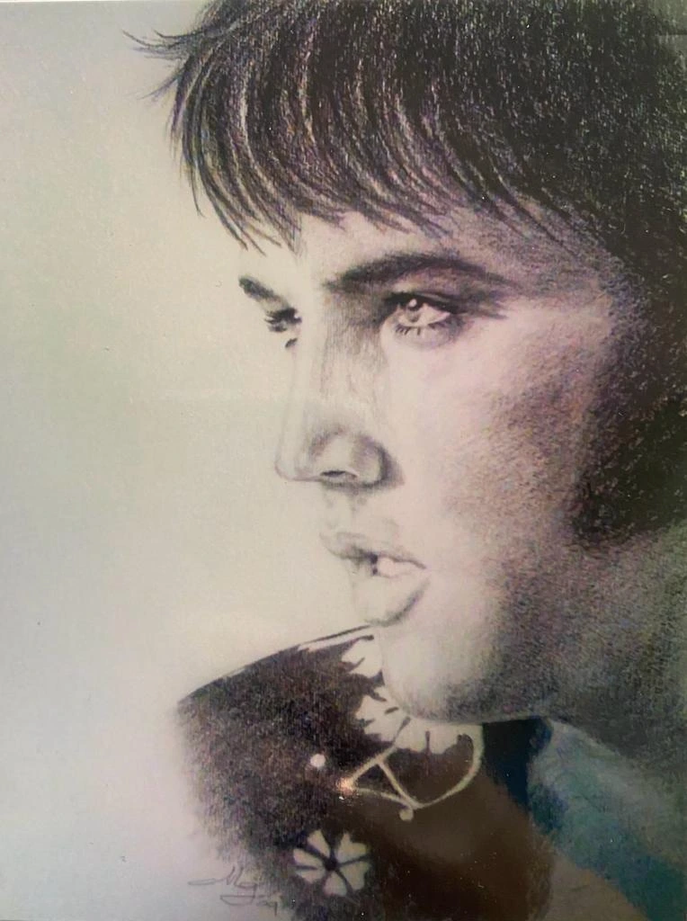 Elvis Presley portret gemaakt met potlood