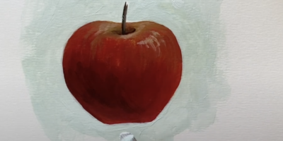 Appel schilderen met acrylverf