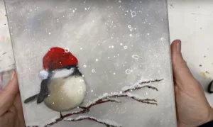 Vogel schilderen kerst workshop